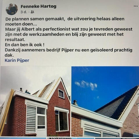 Geïsoleerd dak op woning september 2022